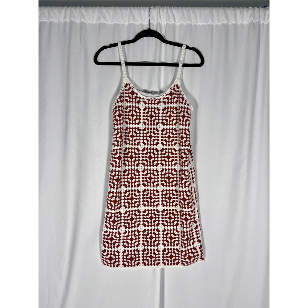 Willow‎ & Wind Crochet Mini Dress Rust Ivory Size Large Boho